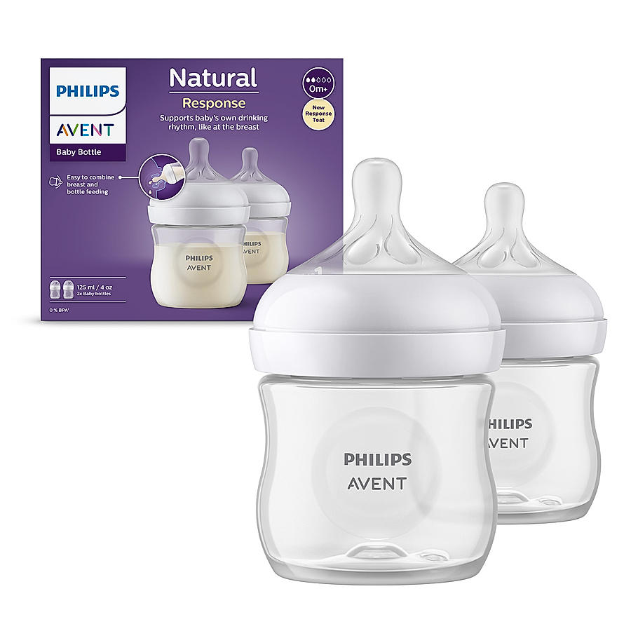 Philips Avent Natural Response Baby Bottle (125 ml, Pack of 2)