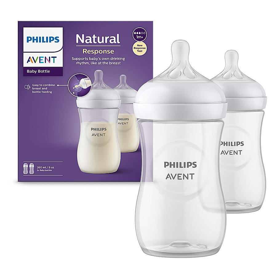 Philips Avent Natural Response Baby Bottle (260 ml, Pack of 2)