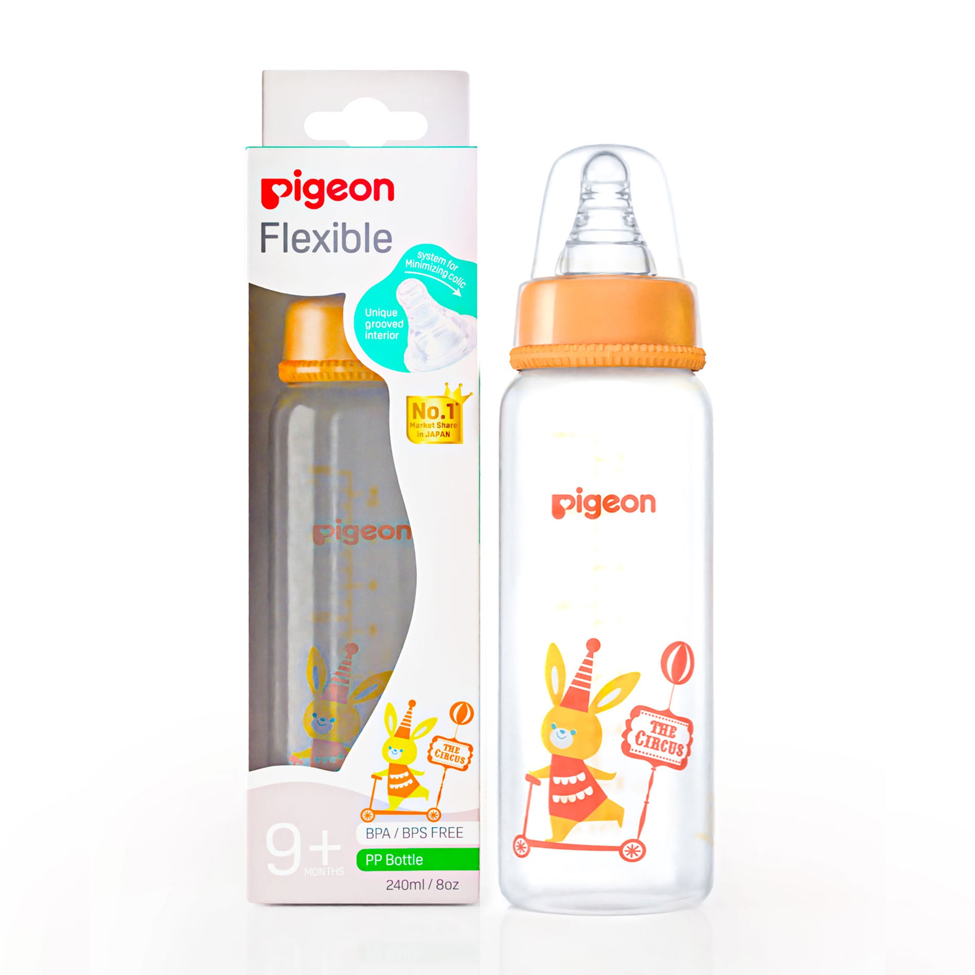 Pigeon Peristaltic Clear Nursing Bottle (240 ml)